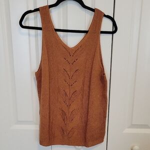 Elegant Burnt Orange Knit Tank Top